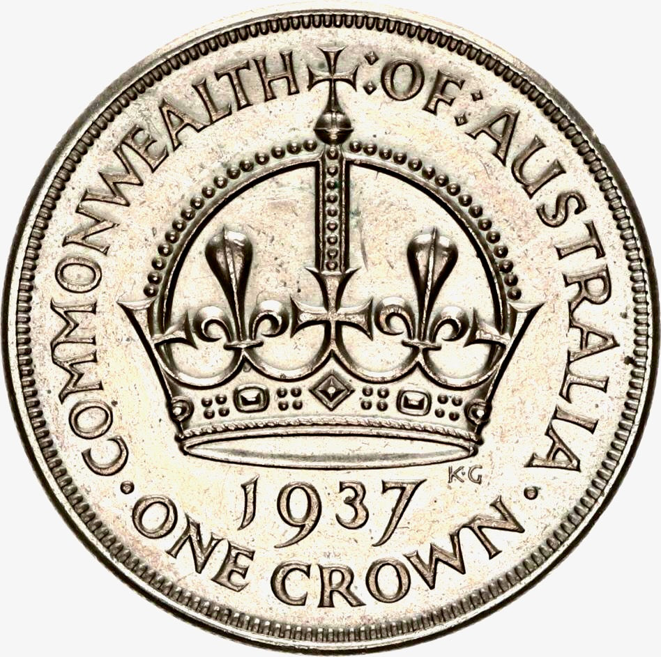 Australia KM34 1937 Silver Crown AUNC