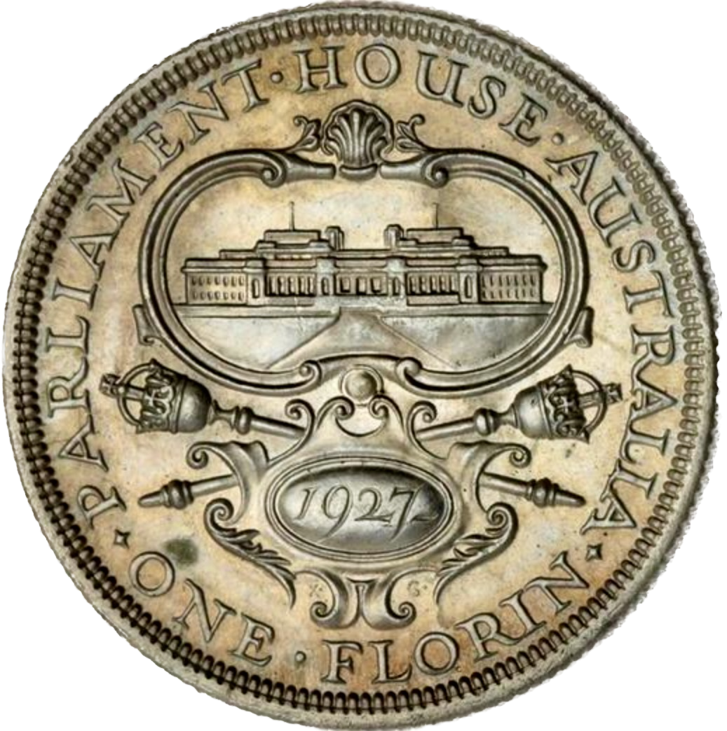 Australia KM31 1927 Silver Florin GEF