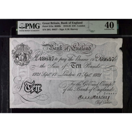 ENGLAND P.313 B209b 1921 Harvey £10 20L EF 40