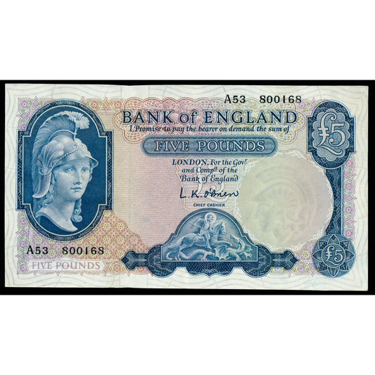ENGLAND P.371 B277 1957-1961 First series O'Brien £5 EF A53