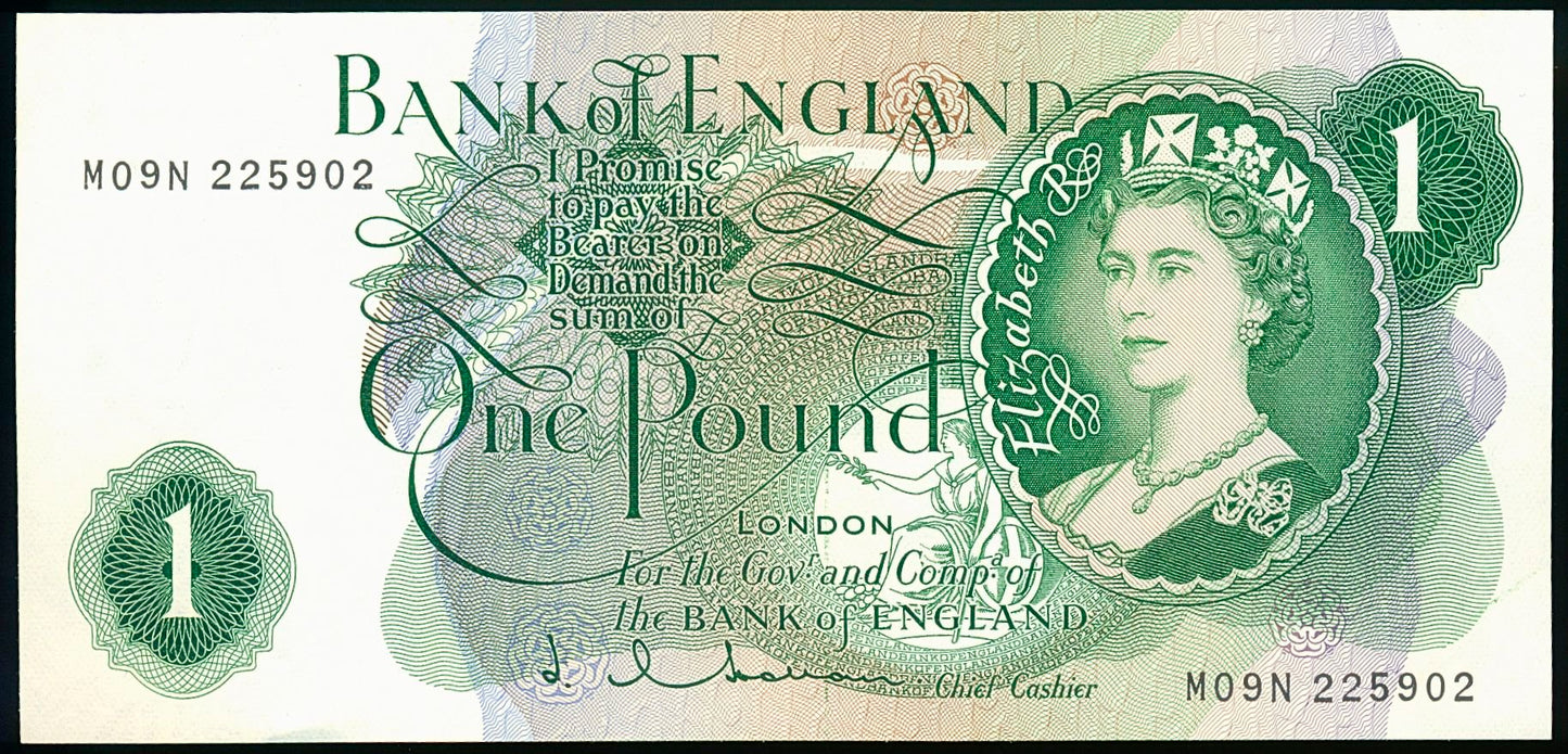 ENGLAND P.374d B293 1962-1966 Hollom Replacement £1 M09N Choice UNC 64