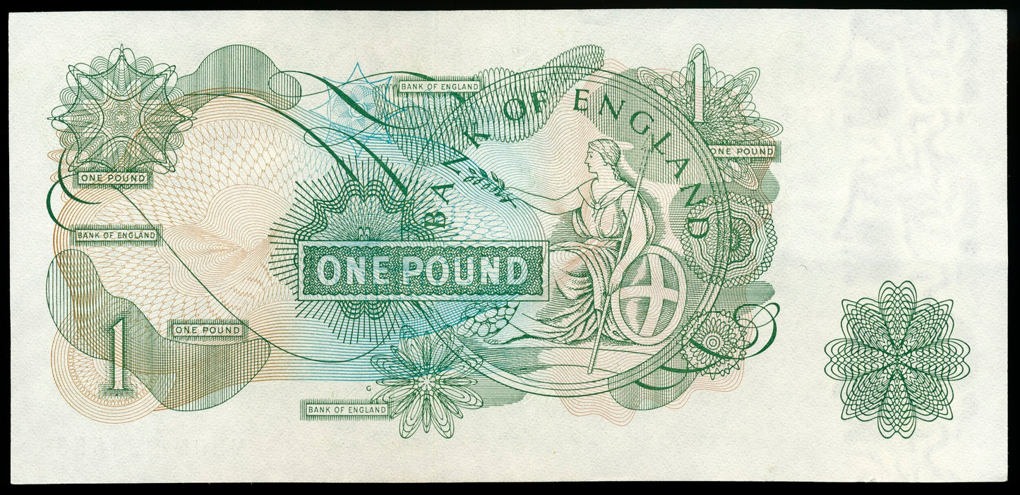 ENGLAND P.374f B304 1966-1970 Replacement Fforde £1 M30N CHOICE UNC 64