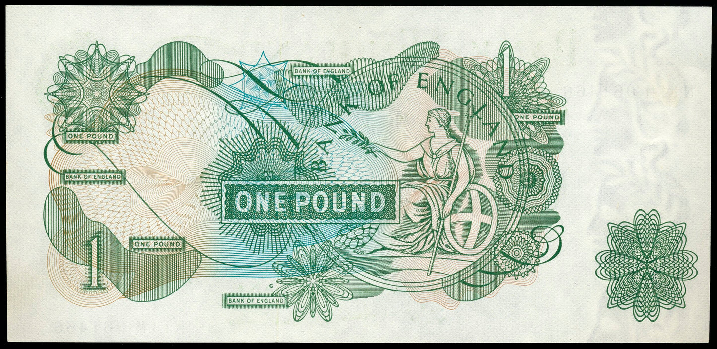 ENGLAND P.374f B308 1966-1970 Replacement Fforde £1 N11M CHOICE UNC 64 EPQ