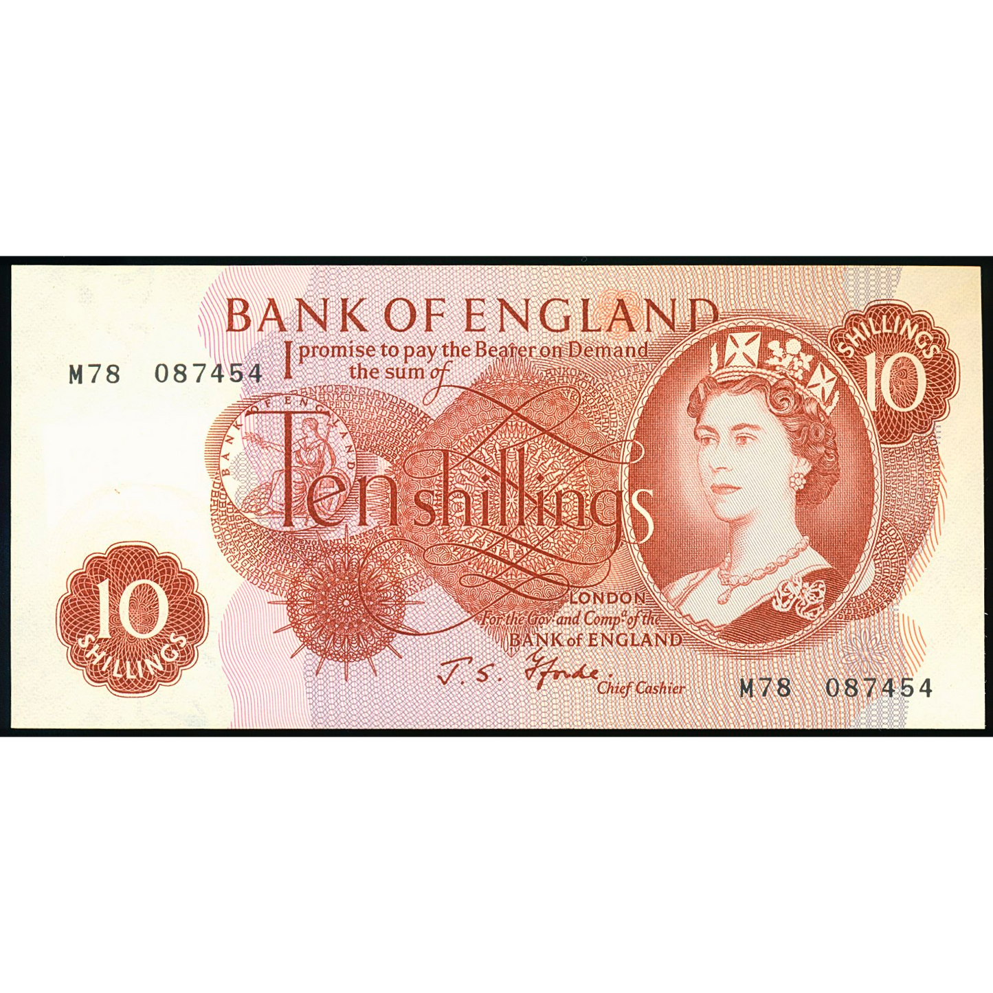ENGLAND P.373c B311 1966-1970 Fforde 10s Replacement UNC M78