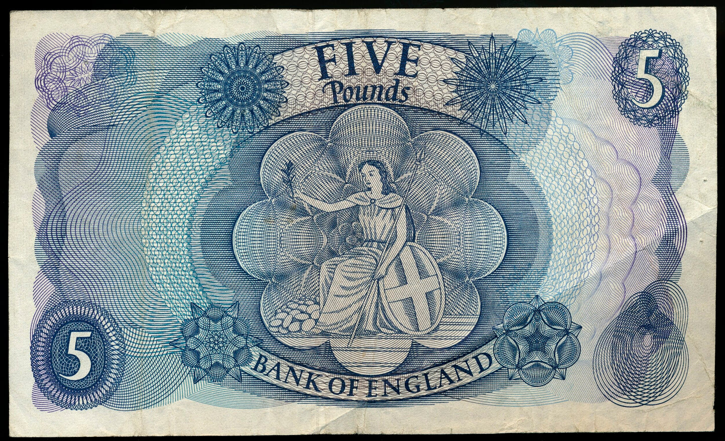 ENGLAND P.375b B313 1966-1970 Replacement Fforde £5 Good fine M11