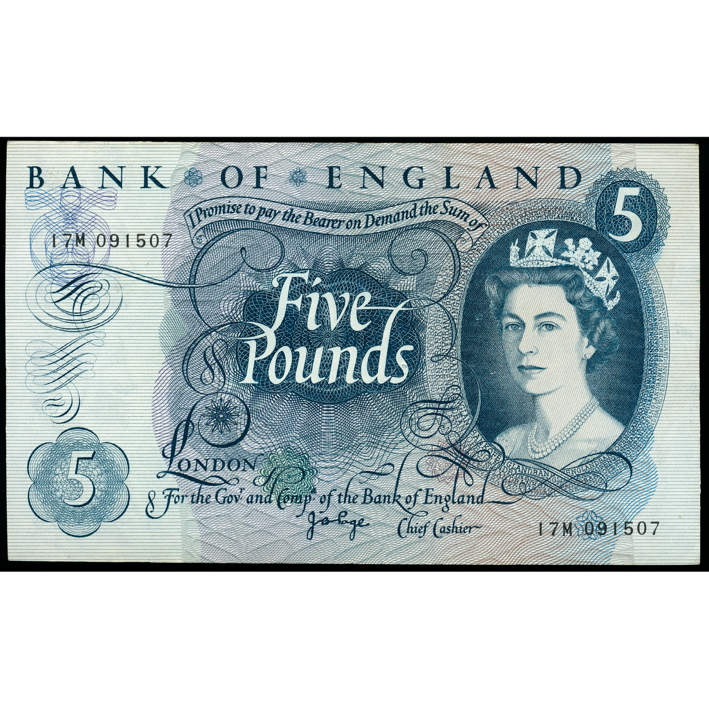 ENGLAND P.375c B325 1970-1971 Replacement Page £5 17M AUNC 55