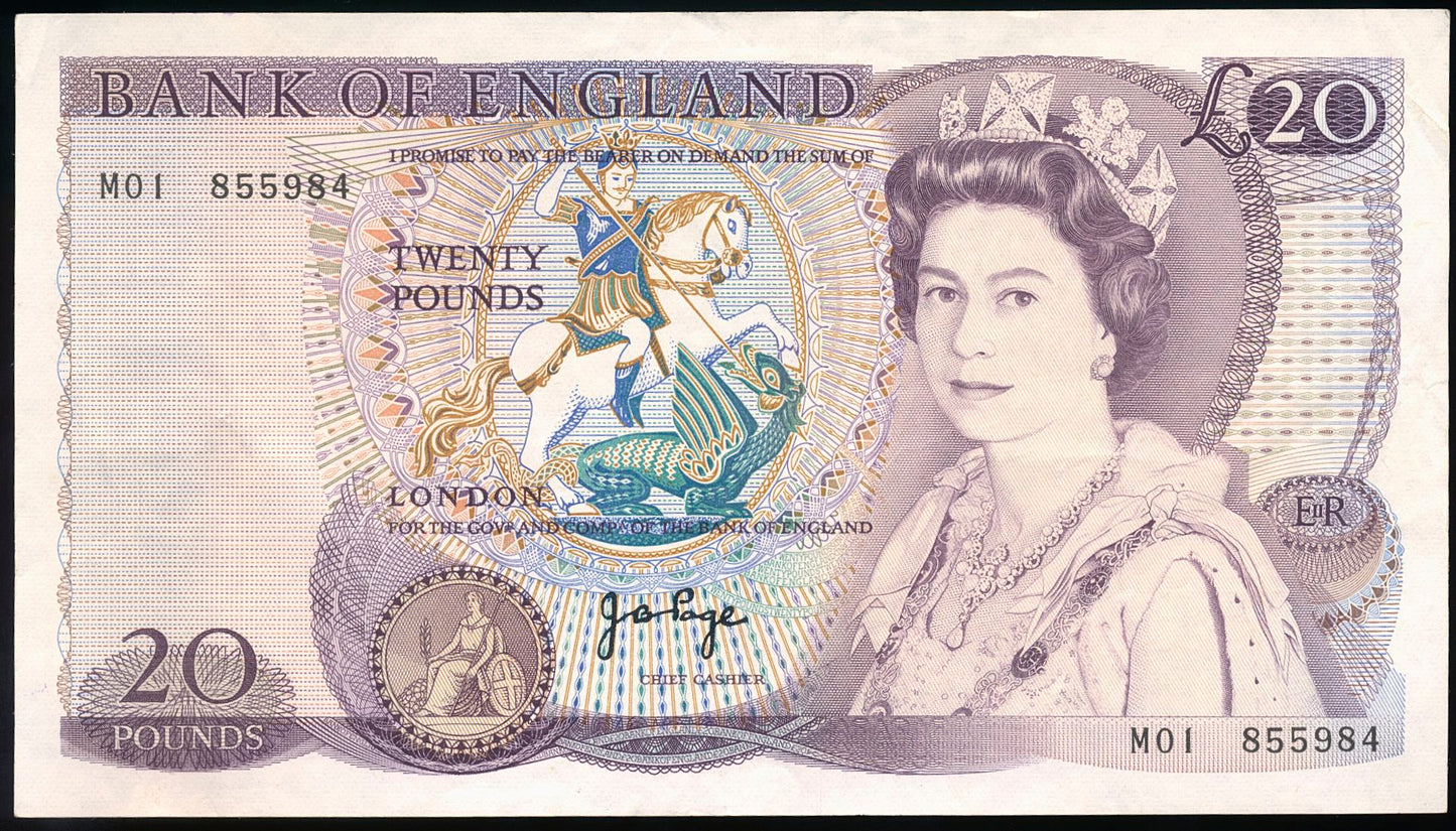 ENGLAND P.380b B329 (1970-1980) Page Replacement first run £20 M01 AUNC 50