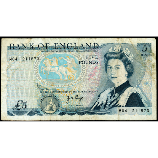 ENGLAND P.378a B333 1971-1972 Replacement Page £5 Fine M04