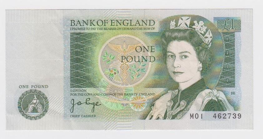 ENGLAND P.377a B338 1978-1980 Page Replacement £1 M01 53EPQ AUNC