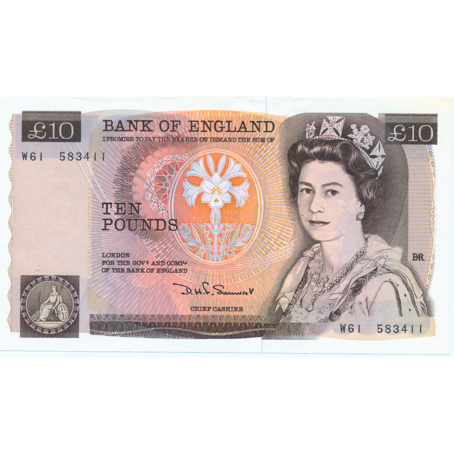 ENGLAND P.379b B346 1980-1984 Somerset £10 AUNC W61
