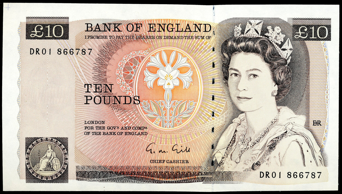 ENGLAND P.379e B354 1988-1991 Gill First run DR01 £10 CHOICE UNC 64 PMG