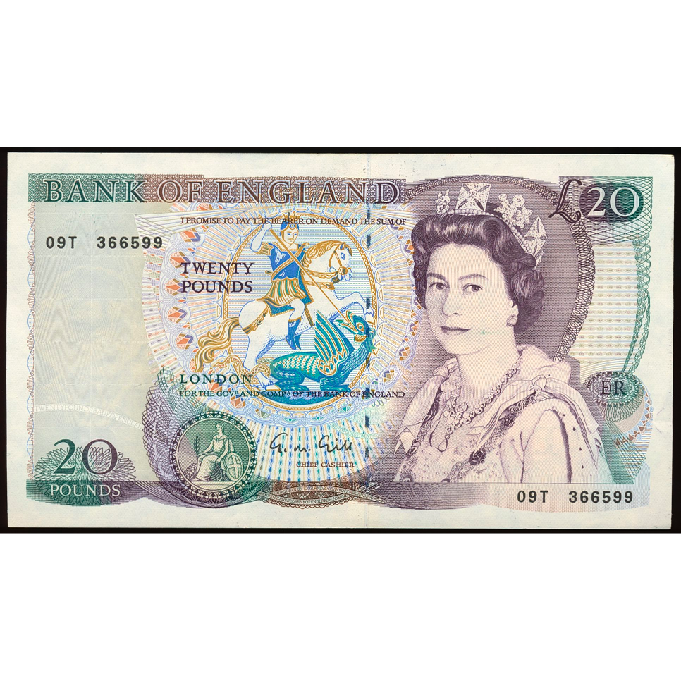 ENGLAND P.380e B355 1988-1991 Gill £20 EF 09T
