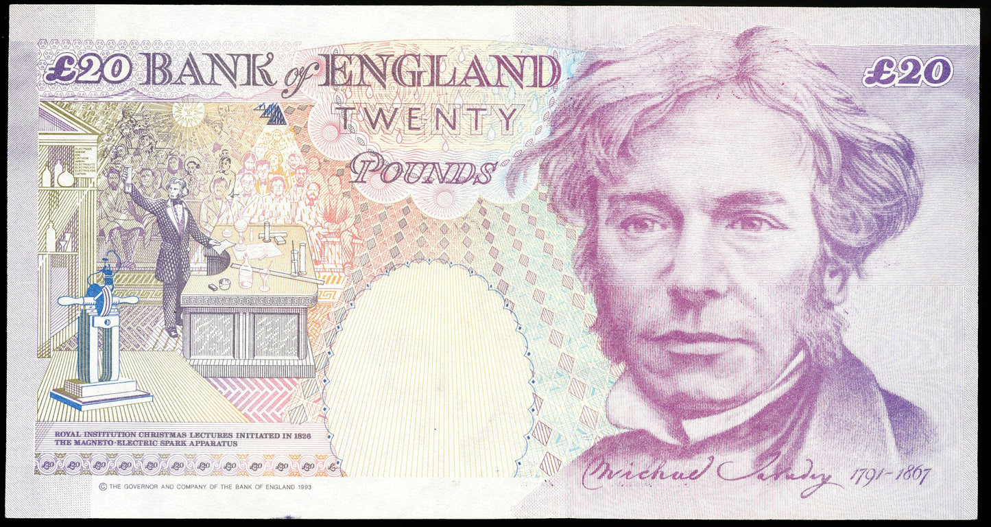 ENGLAND P.387a B374 1991-1993 Kentfield First run £20 X01 Choice UNC 64