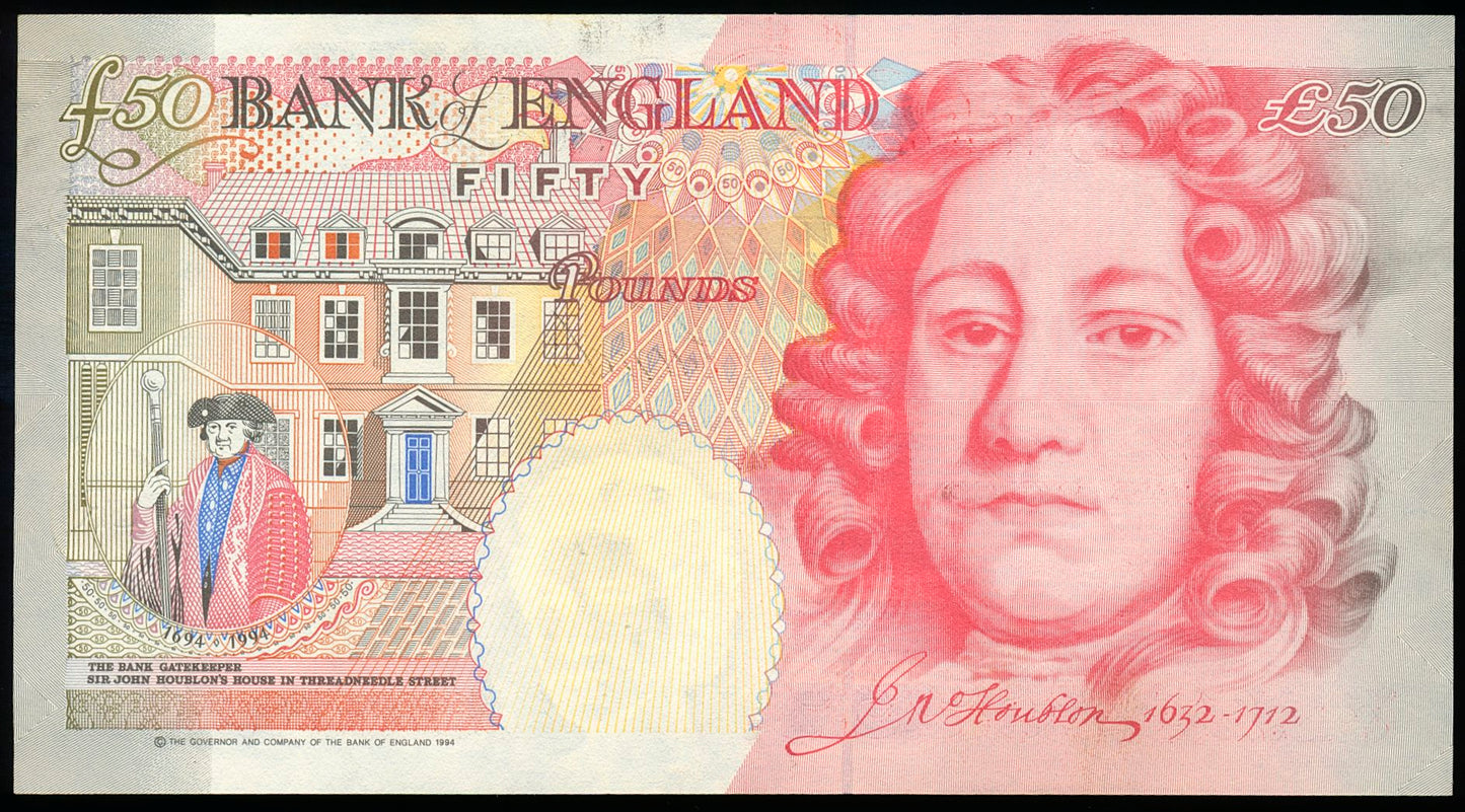 ENGLAND P.388a B377 1993-1998 First series A20 £50 AUNC 55 EPQ