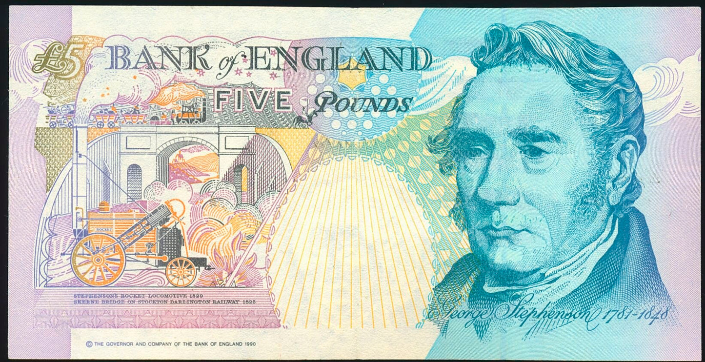 ENGLAND P.382Ab B381 1991-2002 Lowther £5 Replacement LL42 Choice AUNC 58