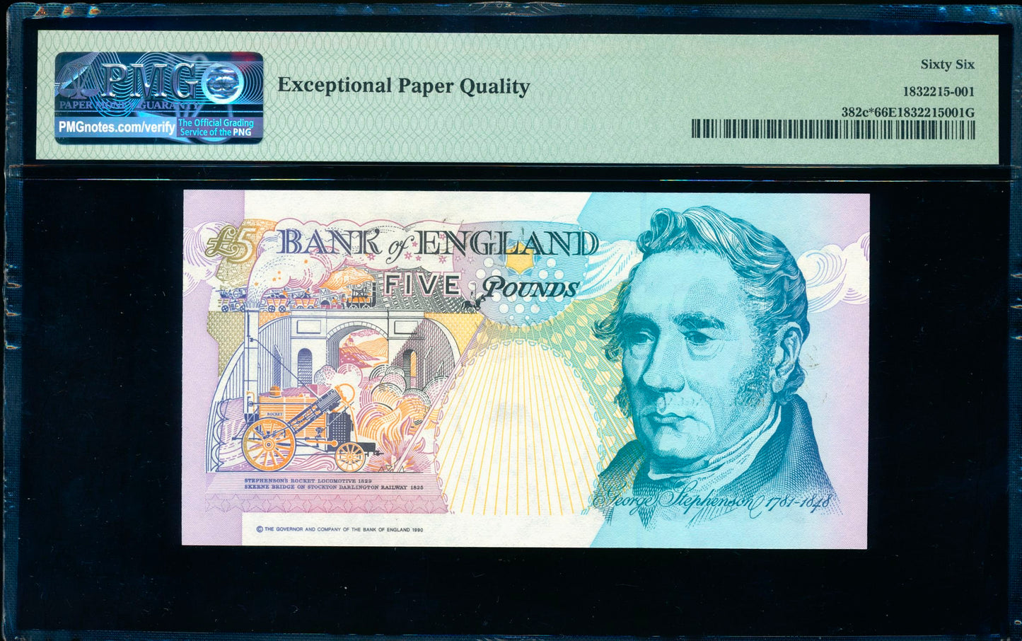 ENGLAND P.382Ab B381 1999-2002 Lowther Replacement £5 LL10 GEM UNC 66 EPQ