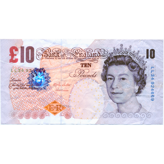 ENGLAND P.389a B389 2000 Lowther Replacement £10 VF LL34