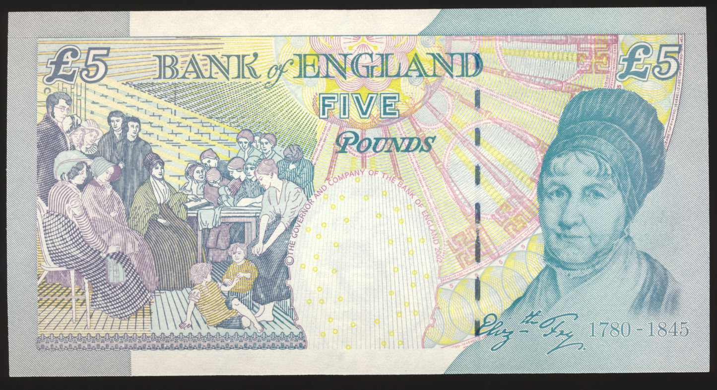 P.391a B393 2002 Bank of England Lowther First run £5 UNC HA01