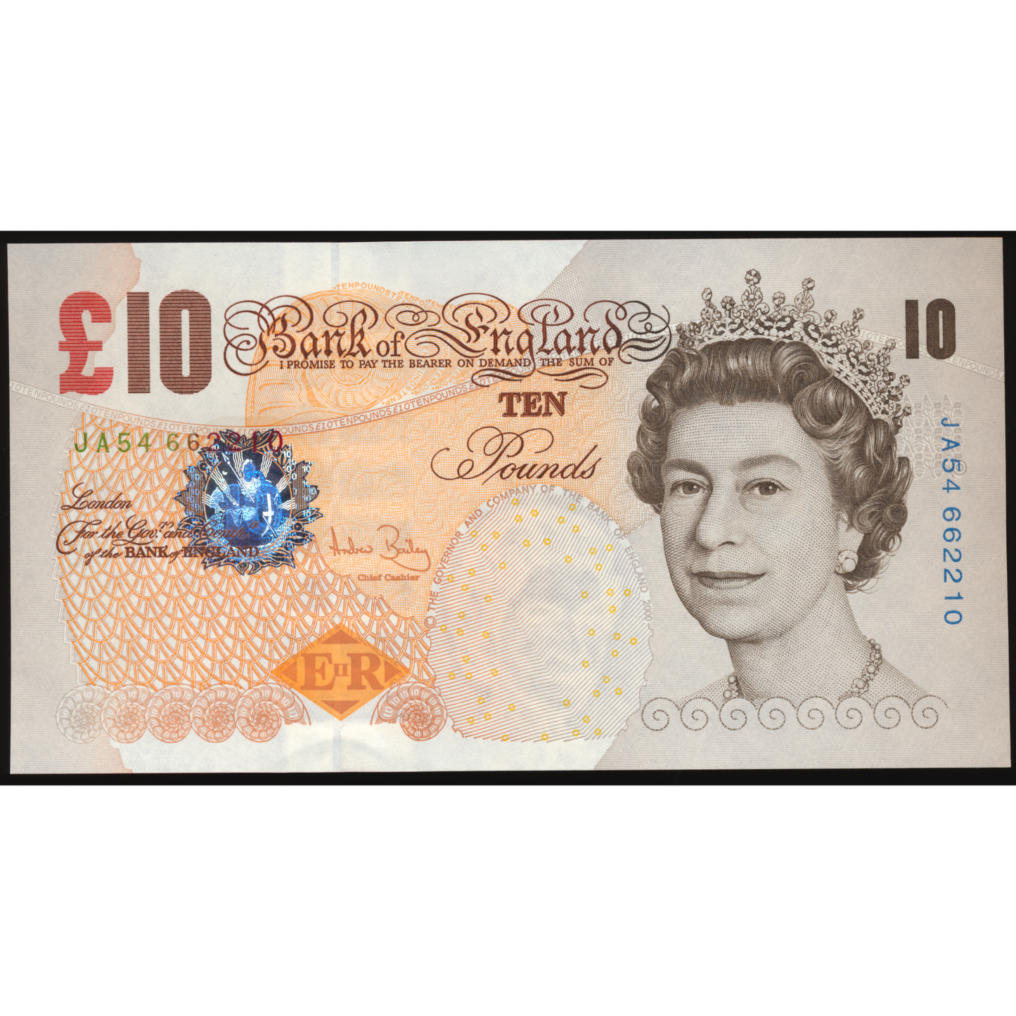 ENGLAND P.389c B400 2004 Bailey £10 AUNC JA54