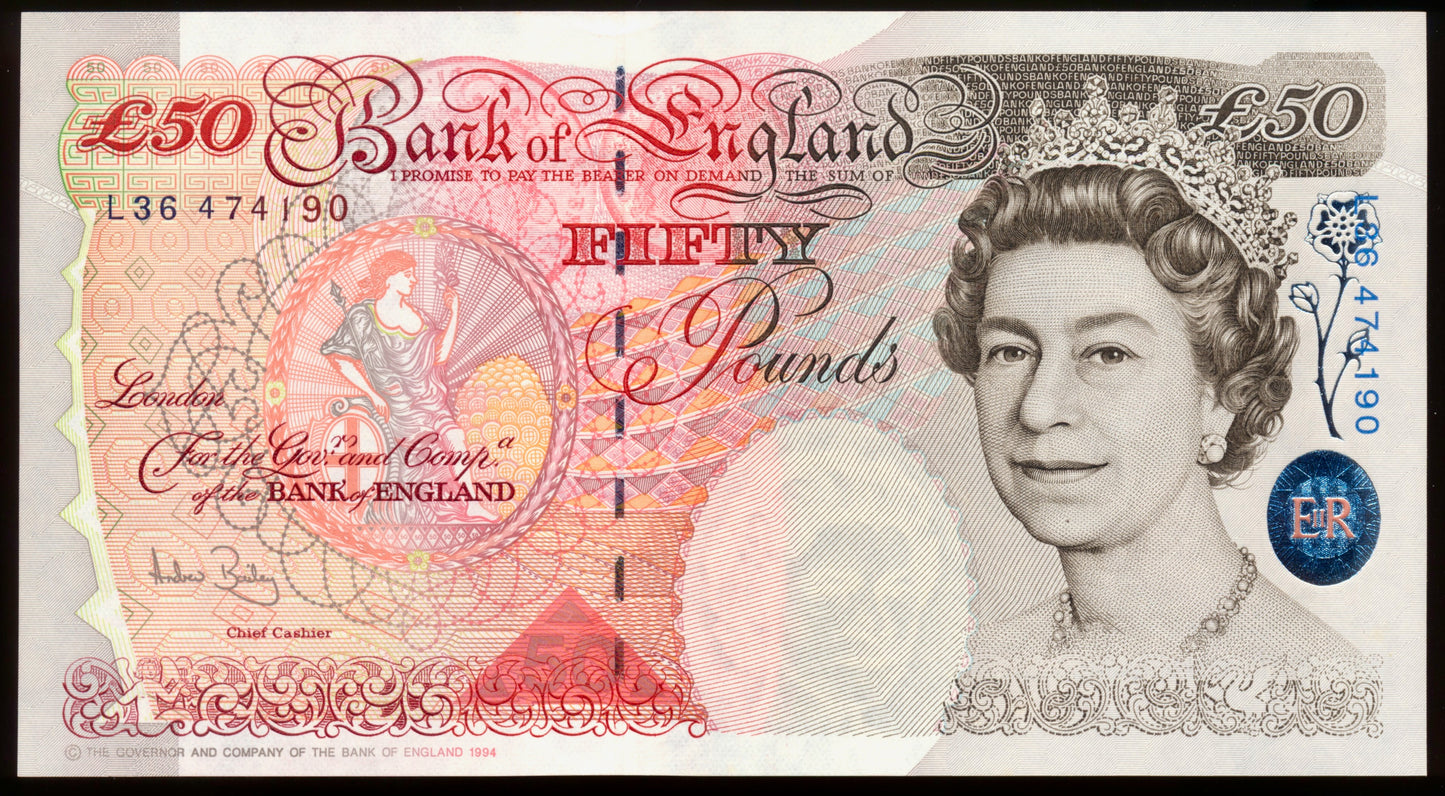 ENGLAND P.388c B404 2006-2011 Bailey Column Sort £50 L36 GEM UNC 66 EPQ