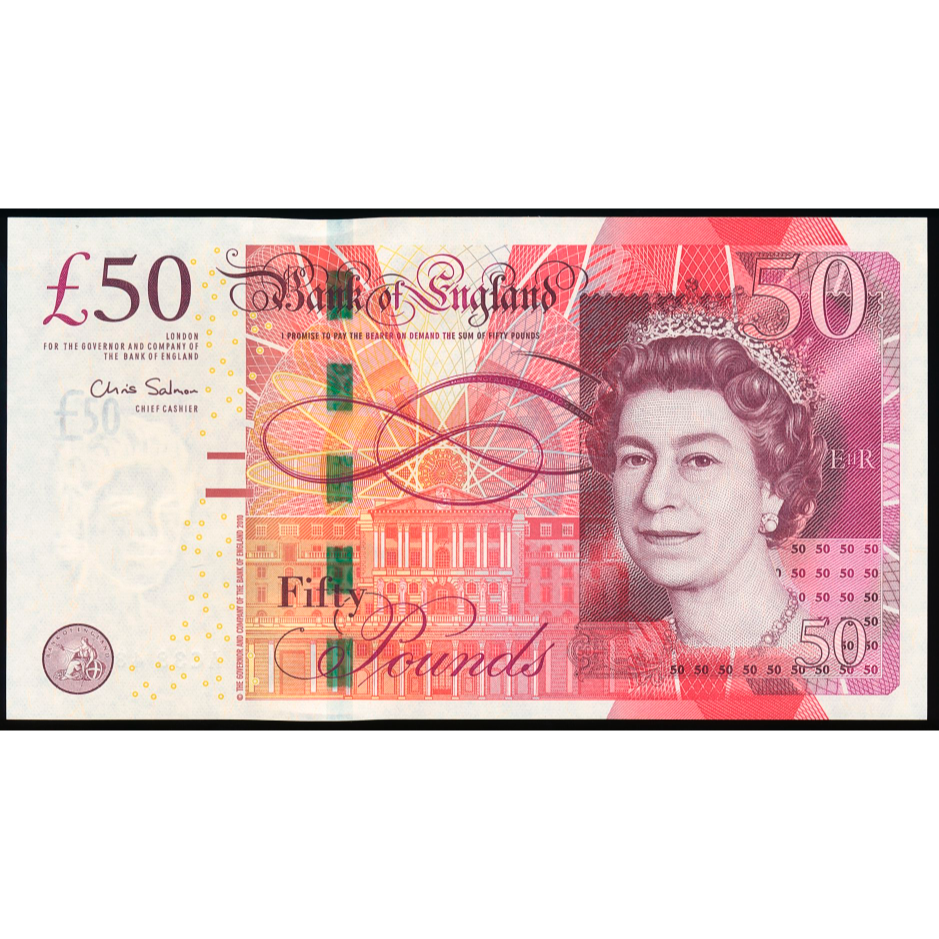 ENGLAND P.393a B410 2011-2015 Salmon £50 UNC AC38