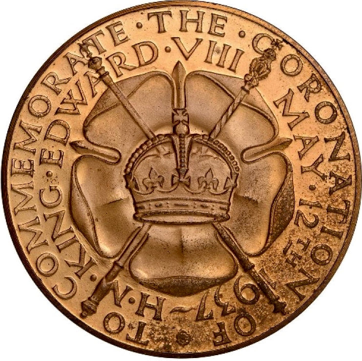 1937 (intended) Coronation gilt bronze medal by Pinches BHM 4291 UNC