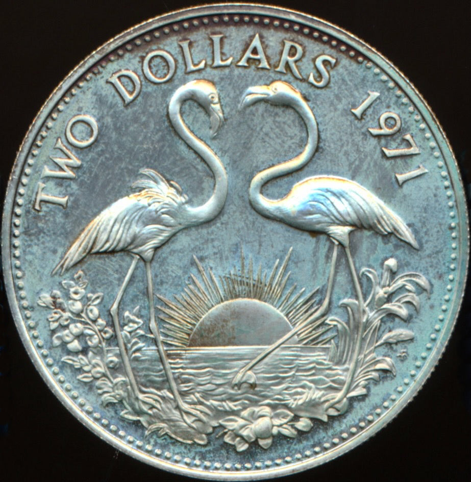 Bahamas KM23 1971 Silver $2 BUNC