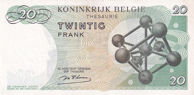 BELGIUM P.138 1964 20 Francs AUNC+