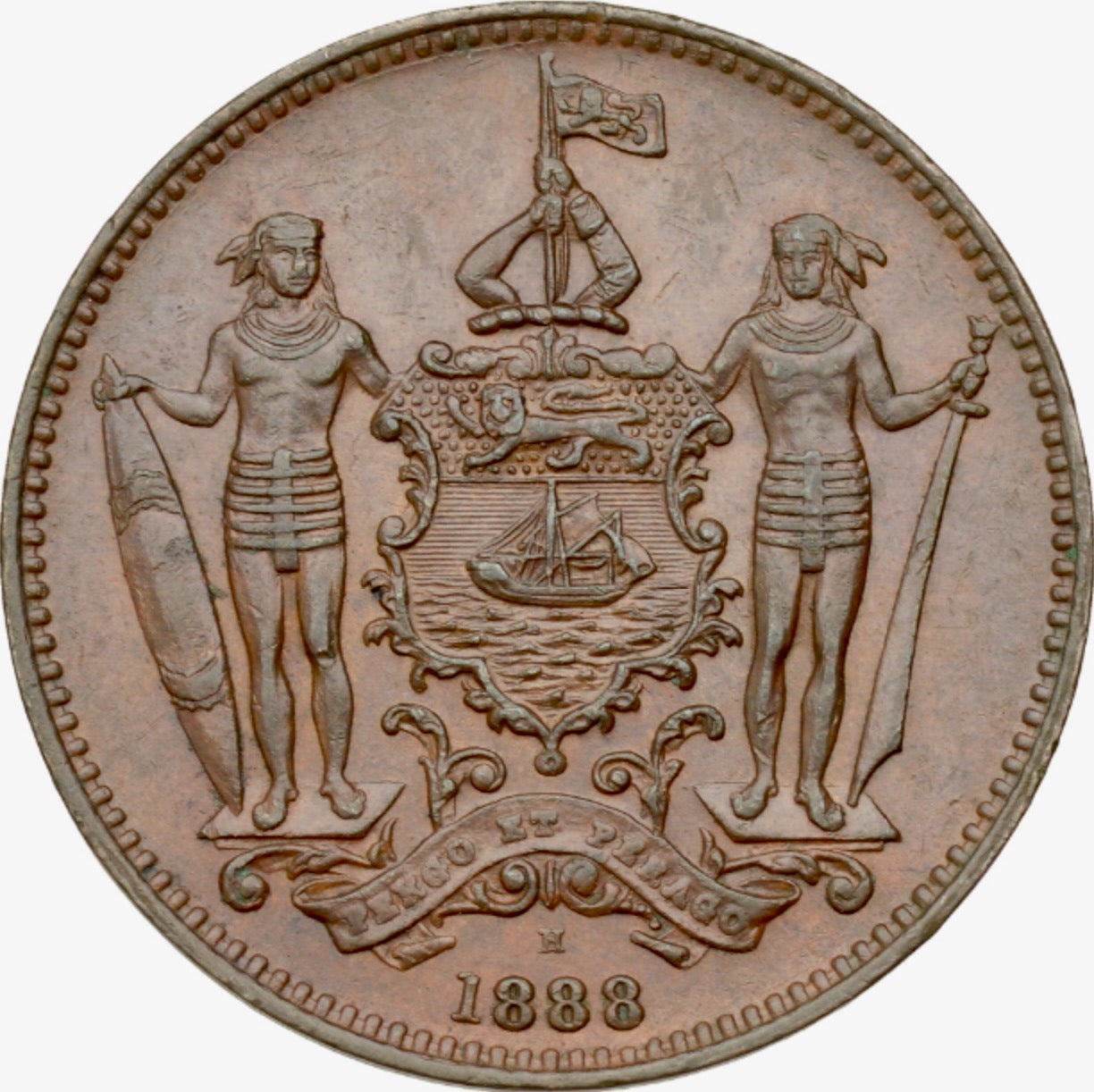 British North Borneo KM2 1888 One Cent NEF