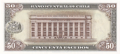 CHILE P.140b 50 Escudo 1962-1970 BANKNOTE UNC