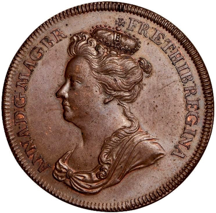 1702 Coronation bronze medal E388 MI227/1 NEF/EF