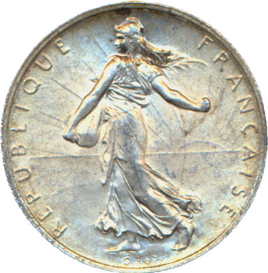 France KM845.1 1915 Silver 2 Francs GEF