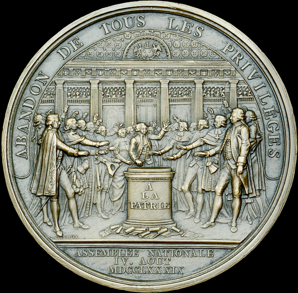 1789 FRANCE National Assembly 64mm bronze medal BDM I, 211 EF