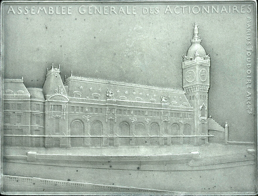 1901 FRANCE New Gare de Lyon in Paris sliver plaque by L.-O. Roty BDM V, 239 EF