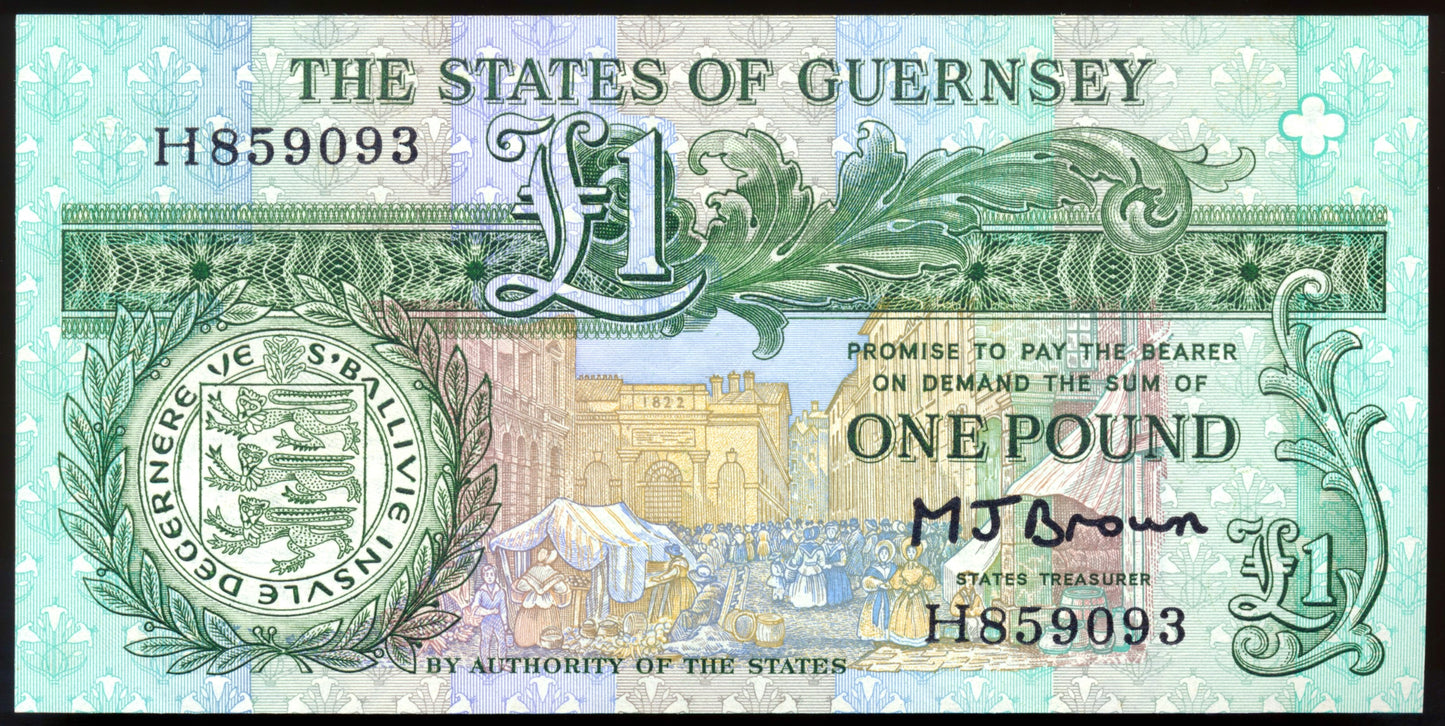 GUERNSEY P.48a GU35b 1980-1991 £1 UNC H