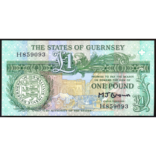 GUERNSEY P.48a GU35b 1980-1991 £1 UNC H
