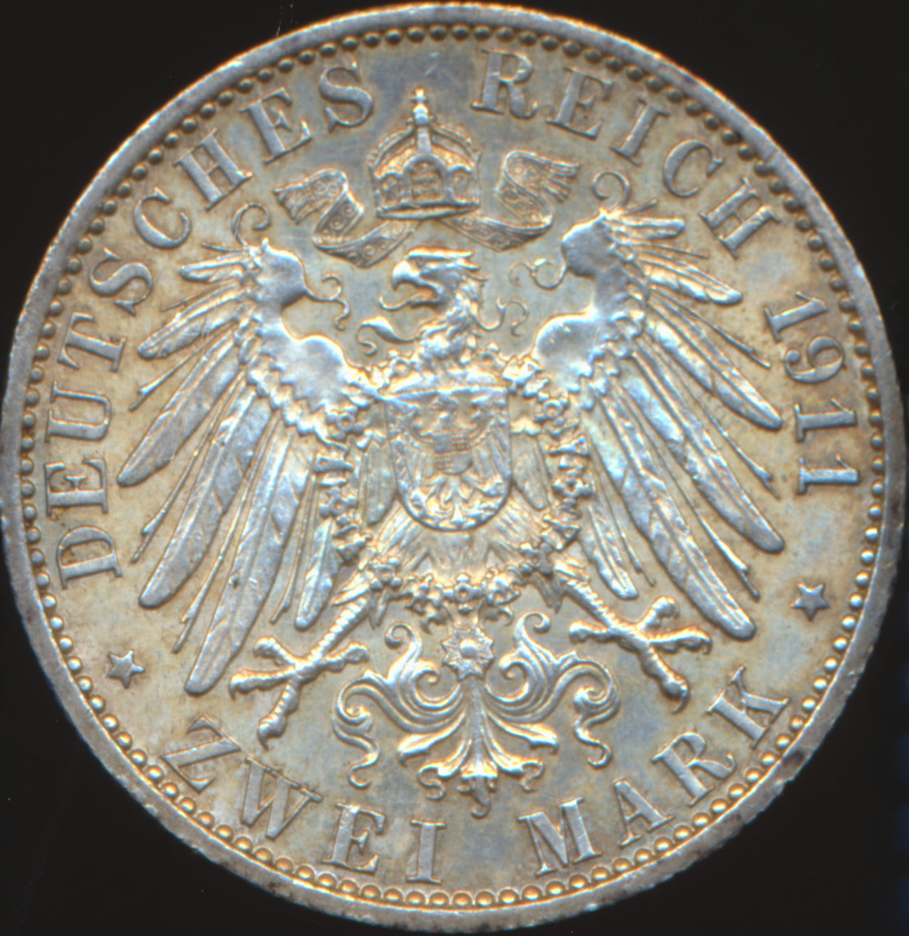 German States Prussia KM522 1911A Silver 2 Mark EF