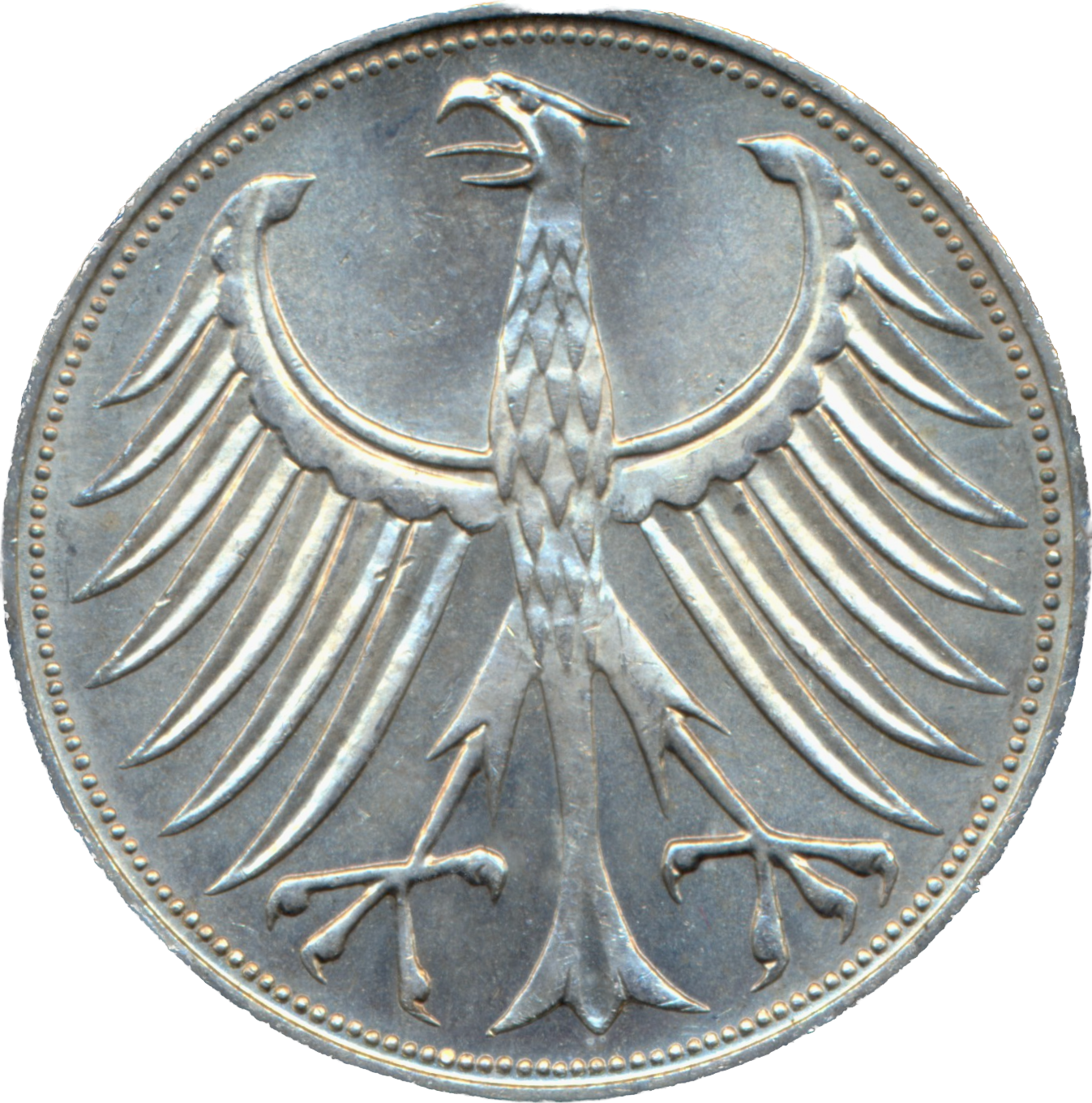 Germany KM112.1 1967 Silver 5 Marks UNC