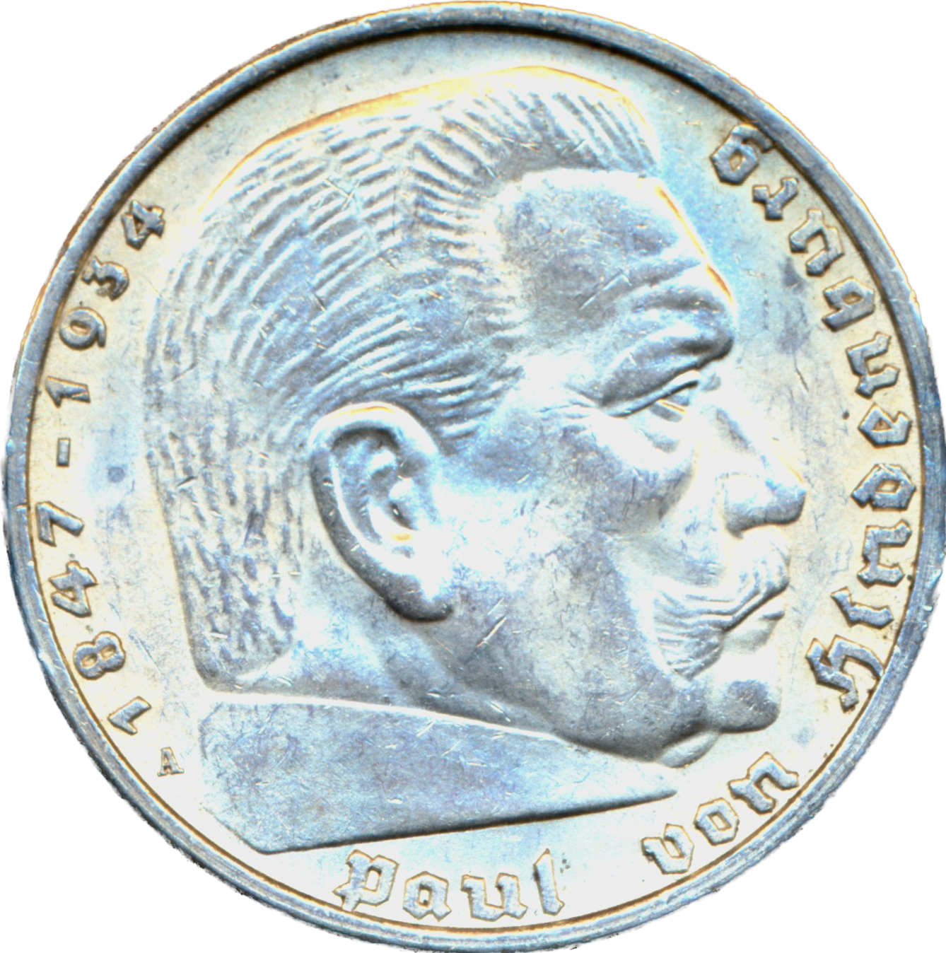 Germany KM94 1938 Silver 5 Marks EF