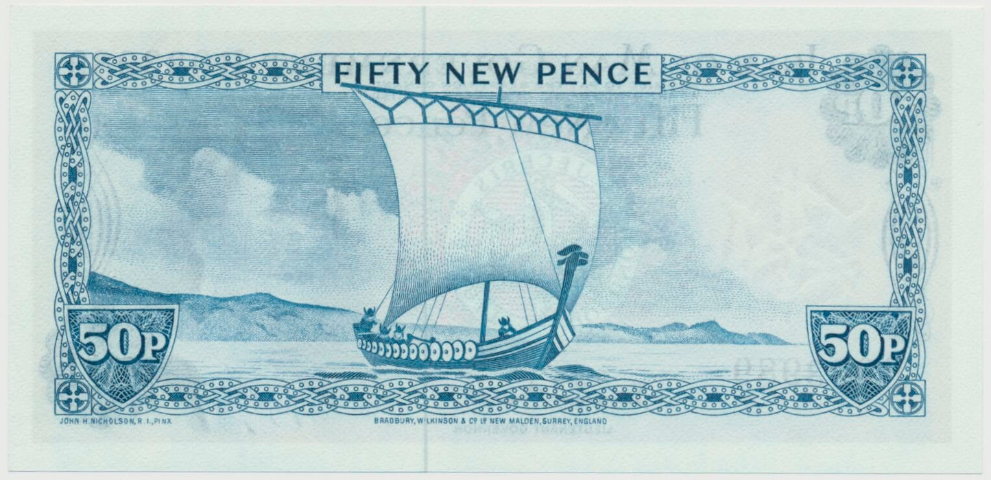 ISLE OF MAN P.28b IM23b 1972-1979 50p UNC B