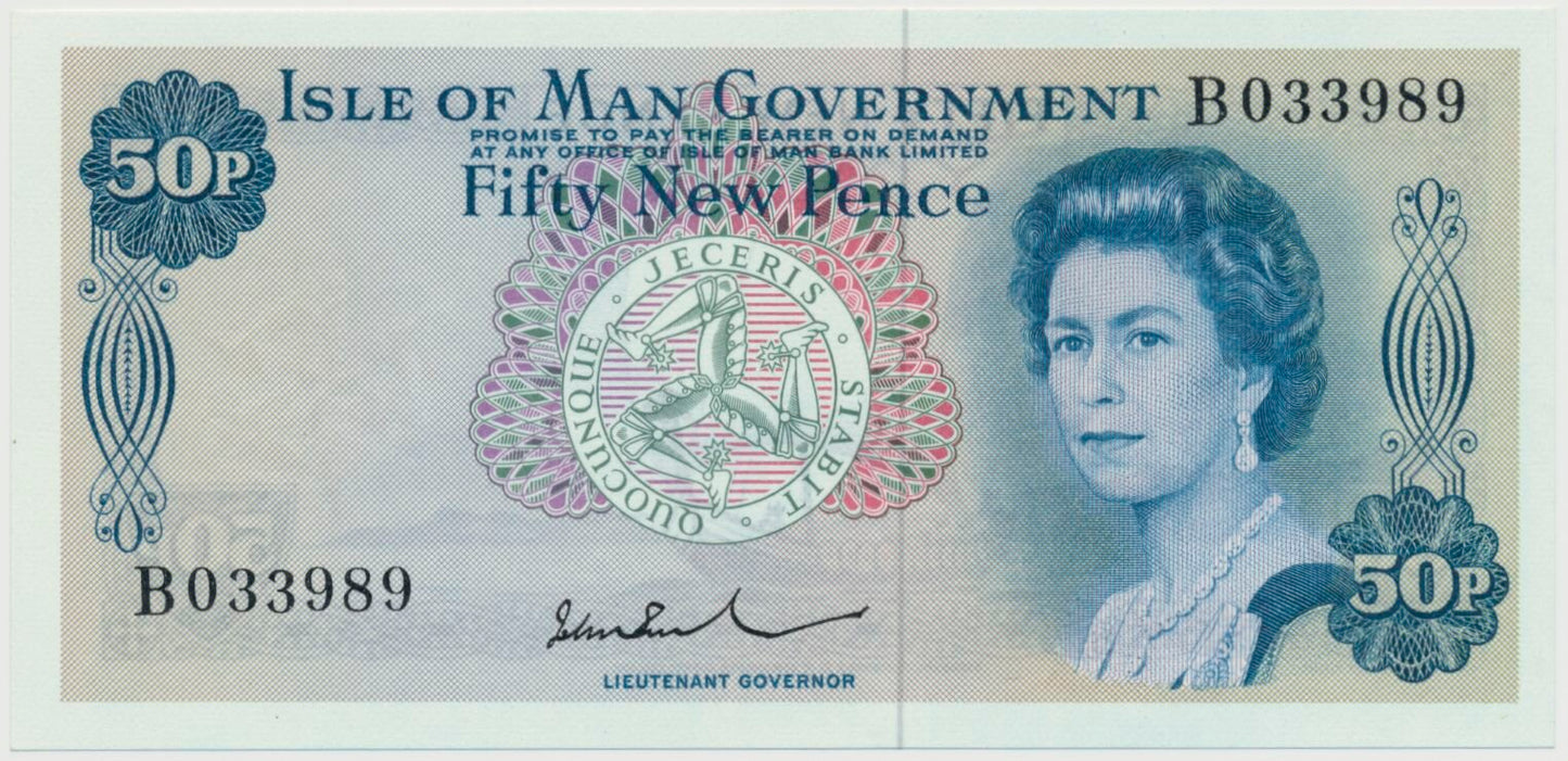 ISLE OF MAN P.28b IM23b 1972-1979 50p UNC B