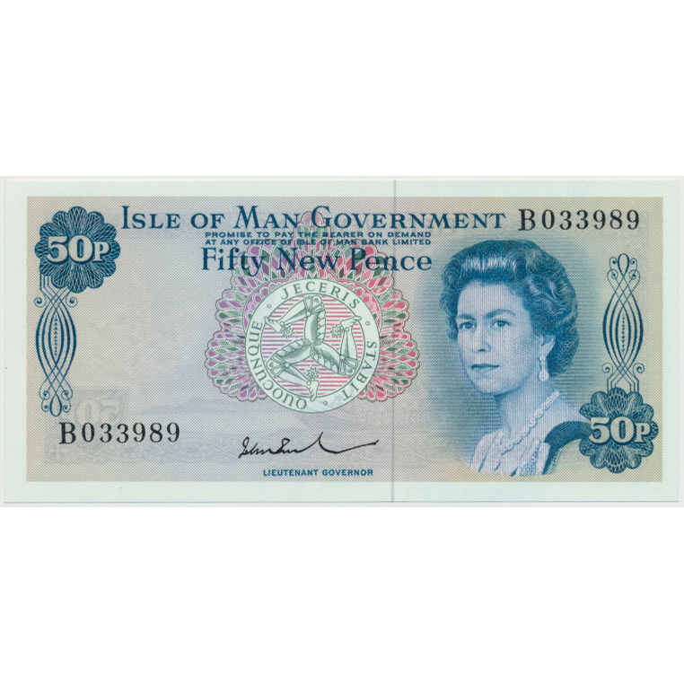 ISLE OF MAN P.28b IM23b 1972-1979 50p UNC B