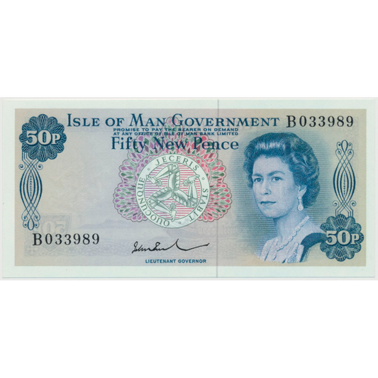 ISLE OF MAN P.28b IM23b 1972-1979 50p UNC B
