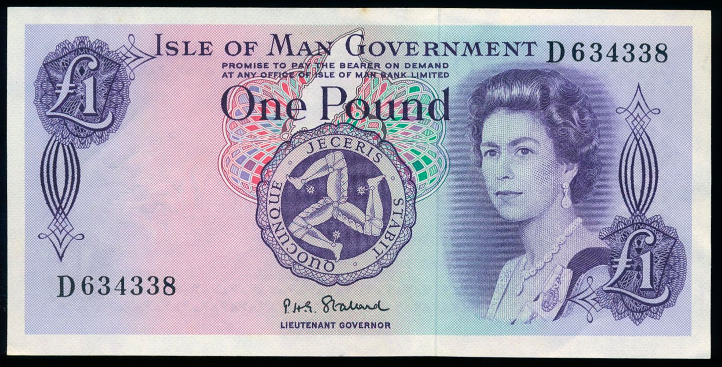 ISLE OF MAN P.29a IM32a 1972-1979 £1 EF D