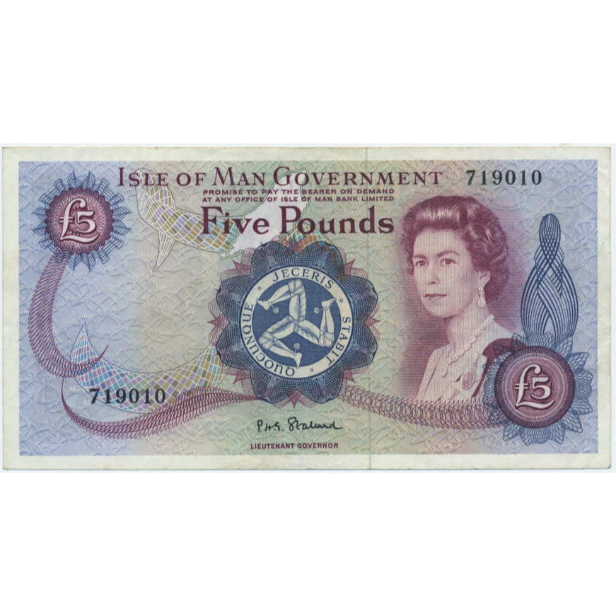 ISLE OF MAN P.30a IM42a 1972-1979 £5 VF 30
