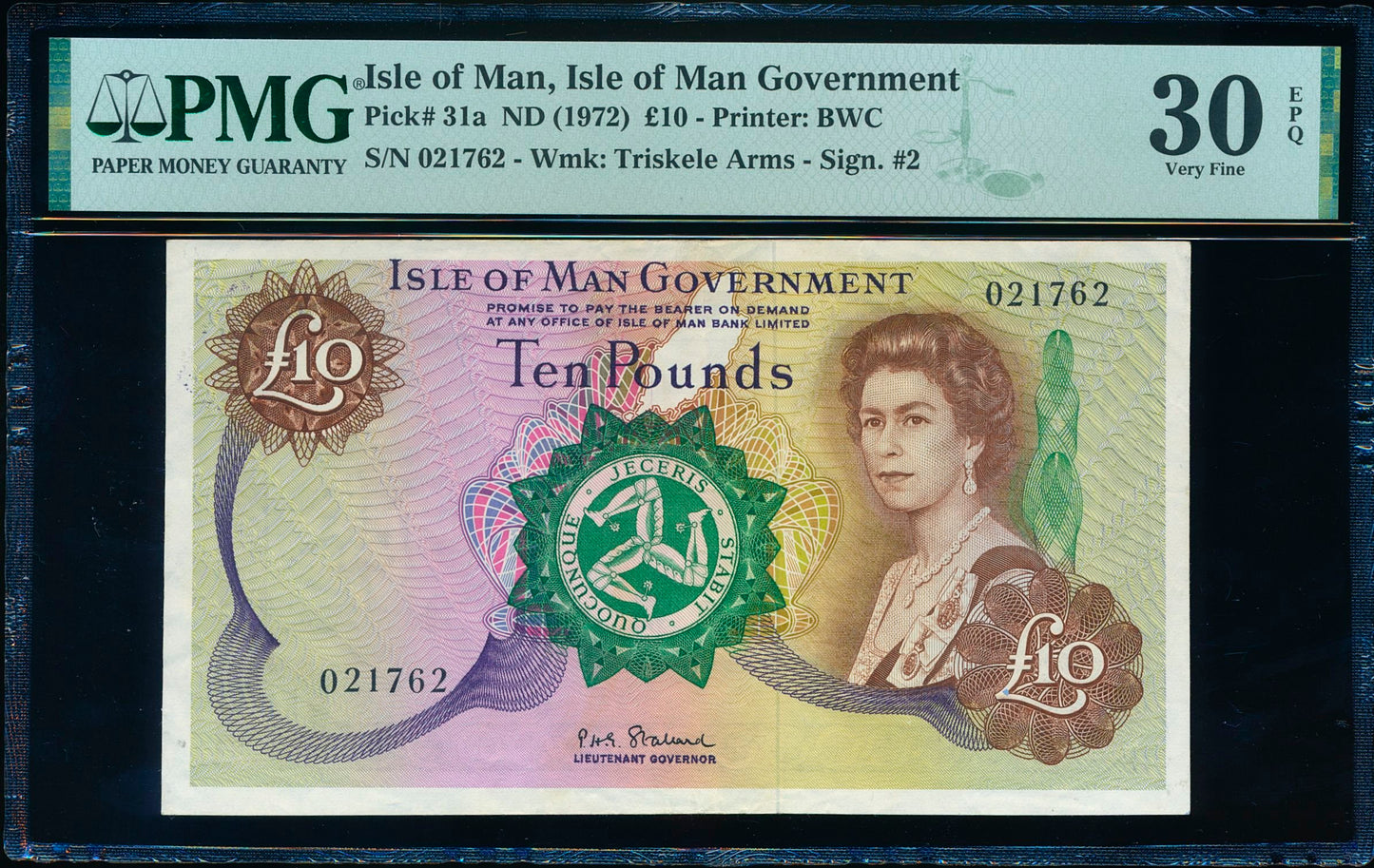 ISLE OF MAN P.31a IM51a 1972-1979 £10 VF 30 EPQ