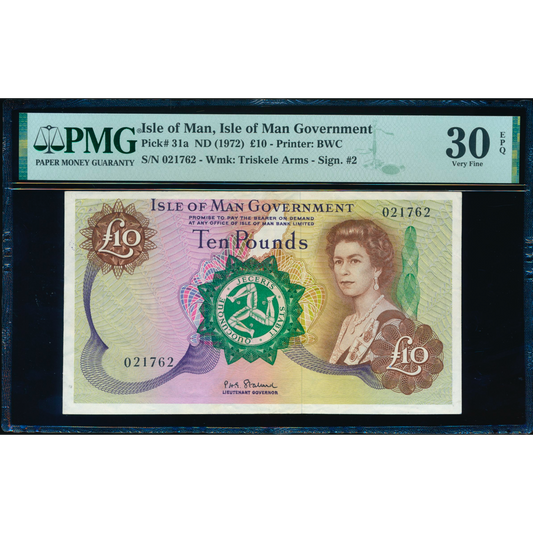 ISLE OF MAN P.31a IM51a 1972-1979 £10 VF 30 EPQ