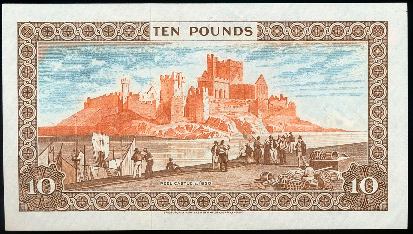 ISLE OF MAN P.36b IM52 1979-1991 £10 CHOICE AUNC 58 EPQ