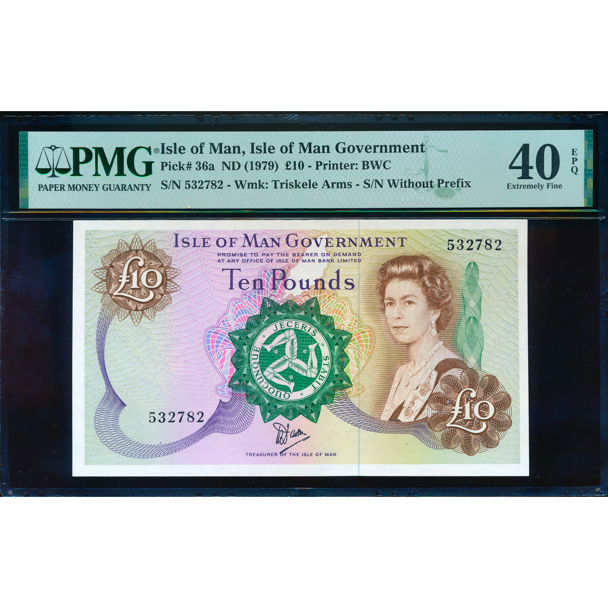 ISLE OF MAN P.36a IM52 1979-1991 £10 no prefix EF 40 EPQ