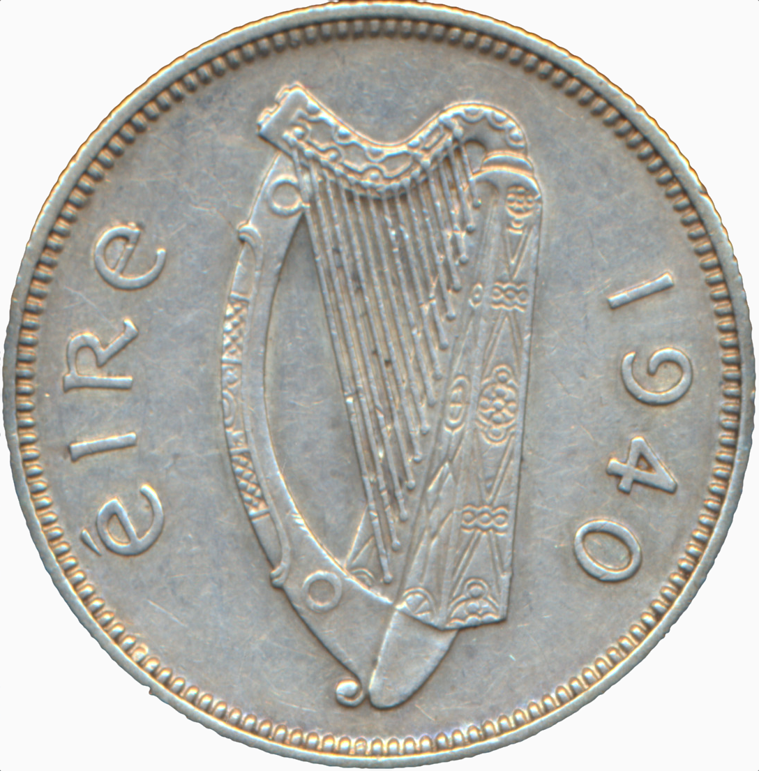 Ireland KM14 1940 Silver Shilling AUNC